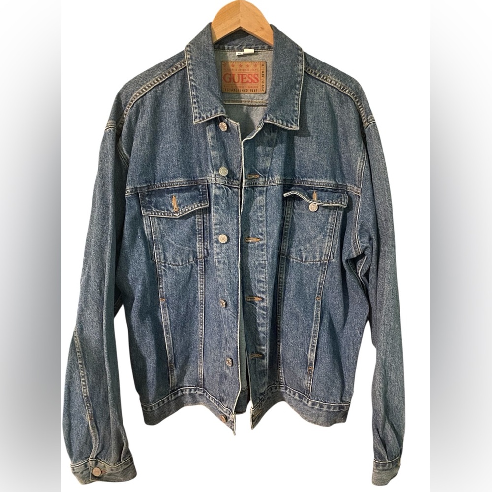 Guess Denim Jean Jacket Vintage Men Size XL Classic Western